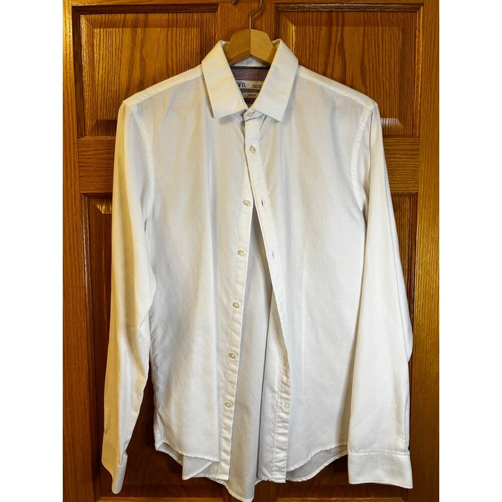 Zara White Button Down Size M Slim Fit